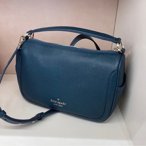 Kate Spade Smoosh Dark Green / Blue Leather Crossbody K6047 NWT $379 Retail - Picture 8 of 8